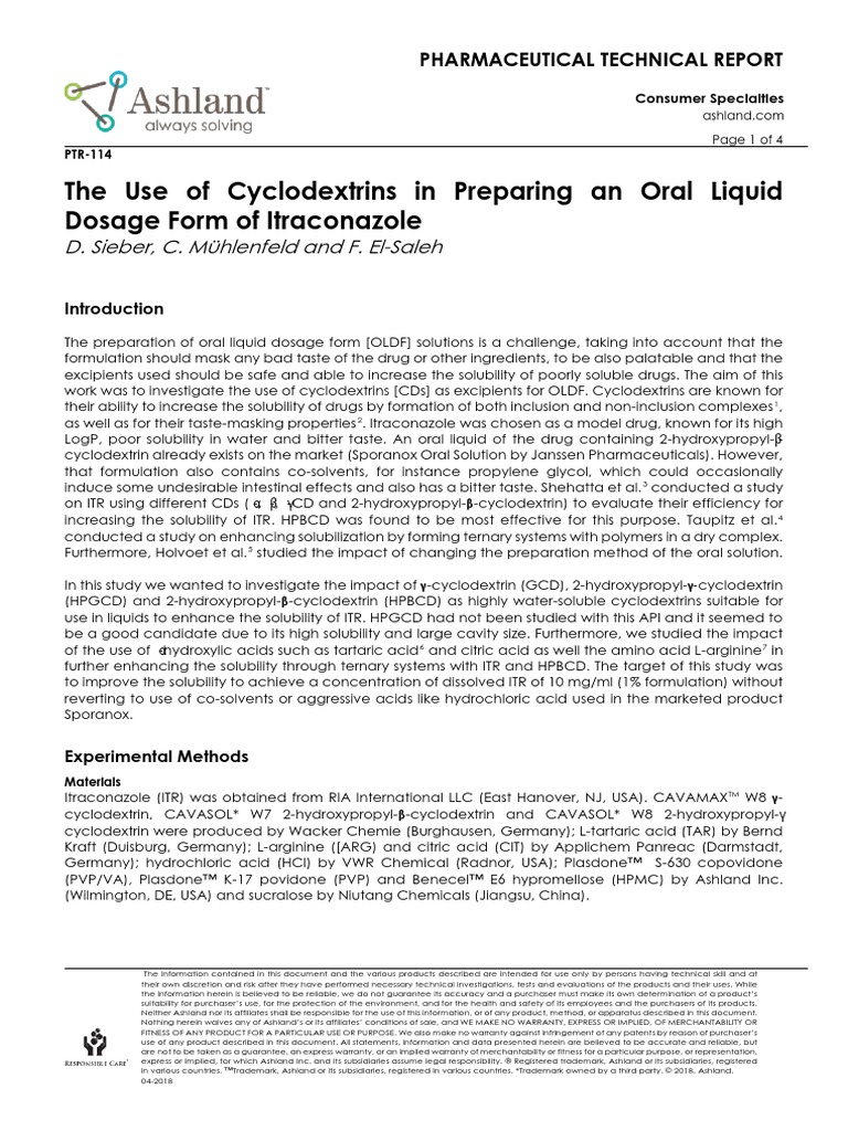 Syrup Cyclodextrine PDF Physical Chemistry Physical Sciences
