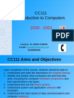 CC111 Introduction To Computers: Lecturer: Dr. EMAD OSMAN E-Mail: 01025830256