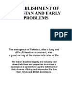 Establishment of Pakistan and Early Problems