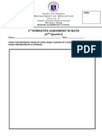 Math - 1ST Performance Task