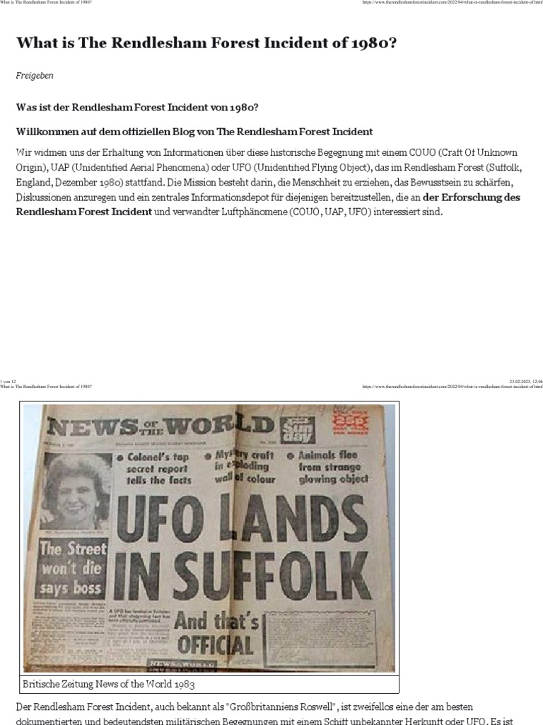 What Is The Rendlesham Forest Incident of 1980 - German | PDF