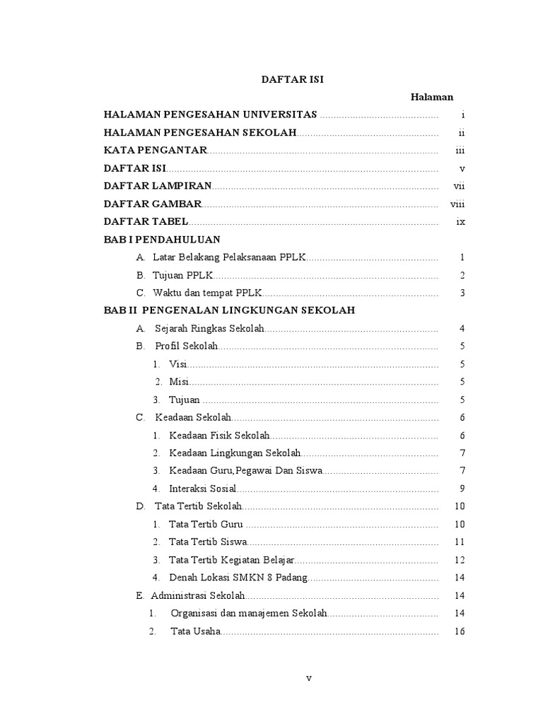 Struktur Dokumen PPLK Sekolah | PDF