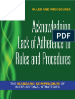 Marzano's Compendium: Acknowledging Lack of Adherence To Rules and Procedures