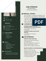 Currículum Profesional Monocromático Verde