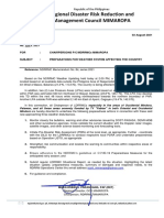 Memo No 124 Series 2021 Re Preparations For Weather System Affecting The Country