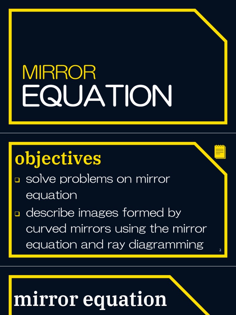 Mirror Equation PDF Equipment Glass Engineering And Science