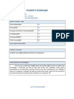 Student's English Scorecard and Level