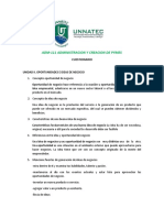 Cuestionario Unidad Ii Oportunidades e Ideas de Negocio