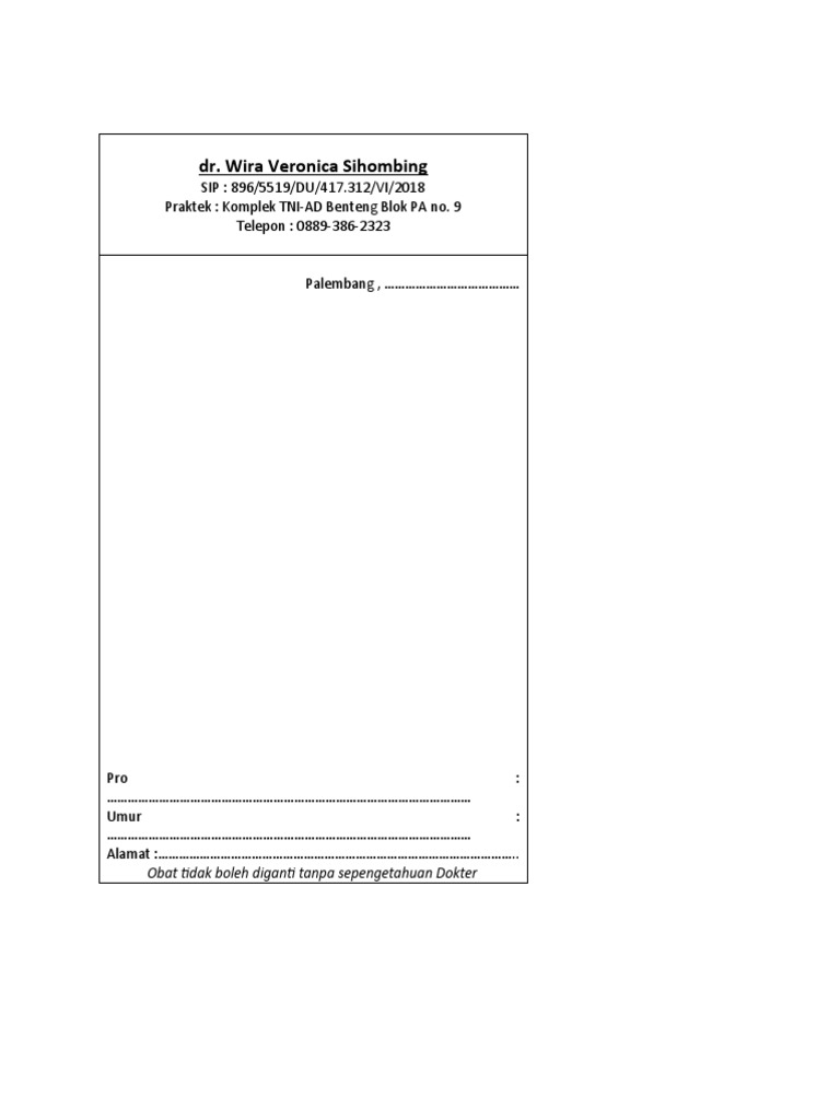 Format Resep Print PDF