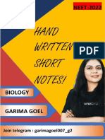 Join Telegram: Garimagoel007 - g2: Hand Written Short Notes Digestion and Absoption
