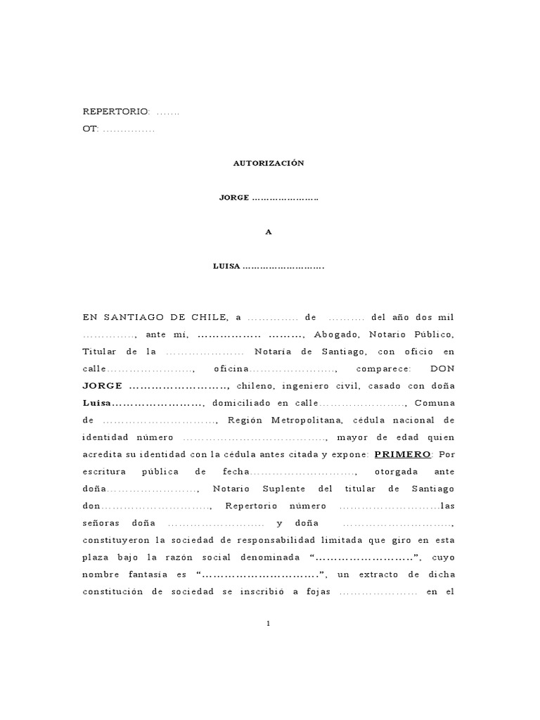 Modelo AUTORIZACION MODIFICACION SOCIAL A CONYUGE PDF Justicia Crimen y violencia