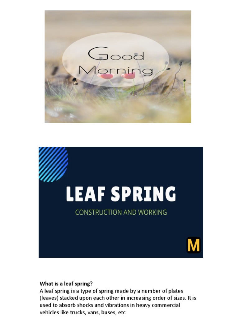 Leaf Springs PDF Stress (Mechanics) Mechanics