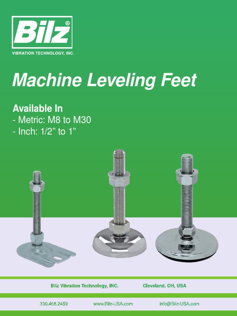 Bilz Leveling Feet Catalog 610216 PDF Screw Materials