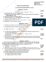 MATHÉMATIQUES - LYCEE DE SOA -  ANNÉE SCOLAIRE 20212022 - ÉVALUATION N°3 - CLASSE  PD CAMEROUN