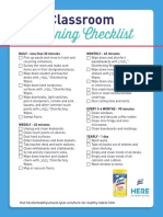 Classroom Cleaning Checklist
