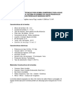 Caracteristicas Tecnicas de Bomba Sumergible de La Manzana Norte