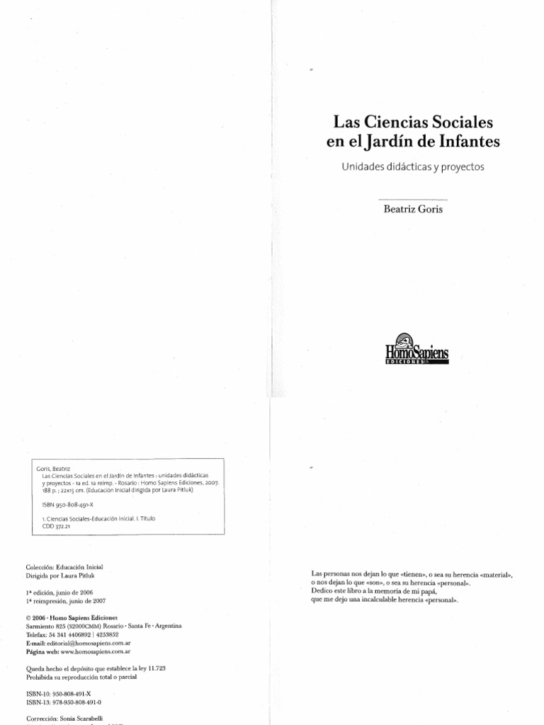 Las Ciencias Sociales en El Jardín de Infantes - Goris 2006 | PDF