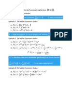 Ejercicios de Derivación de Funciones Algebraicas. 14-02-22