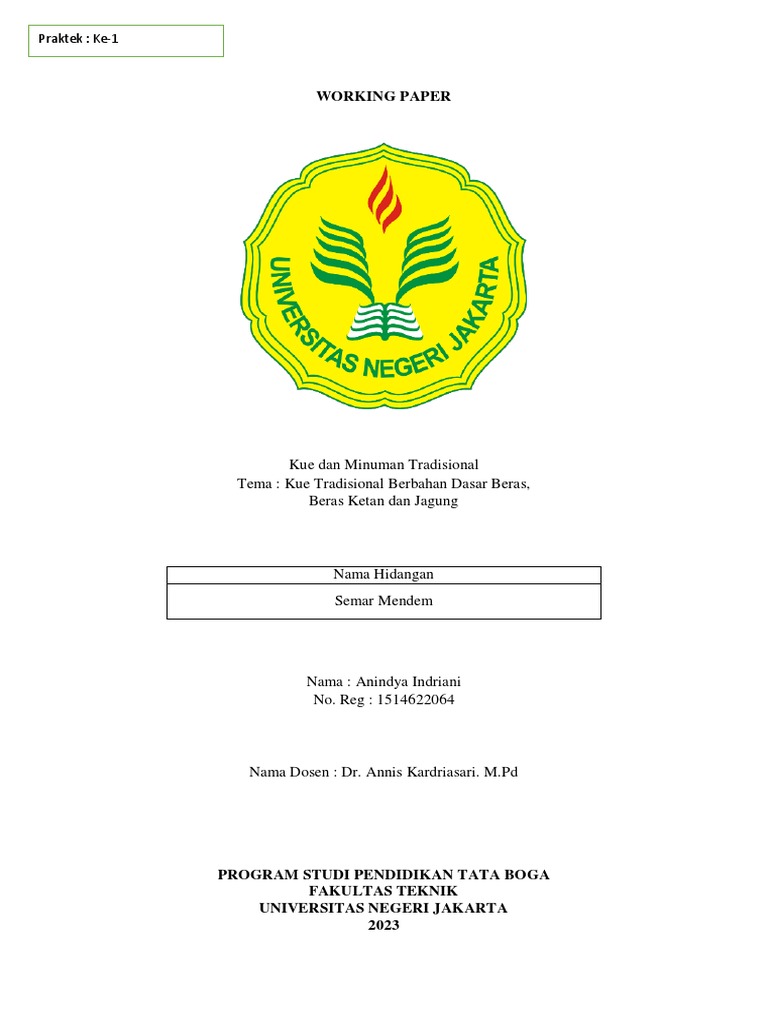 Kue Dan Minuman Tradisional - Semar Mendem | PDF