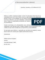 39 Modelo de Carta de Recomendacion Laboral