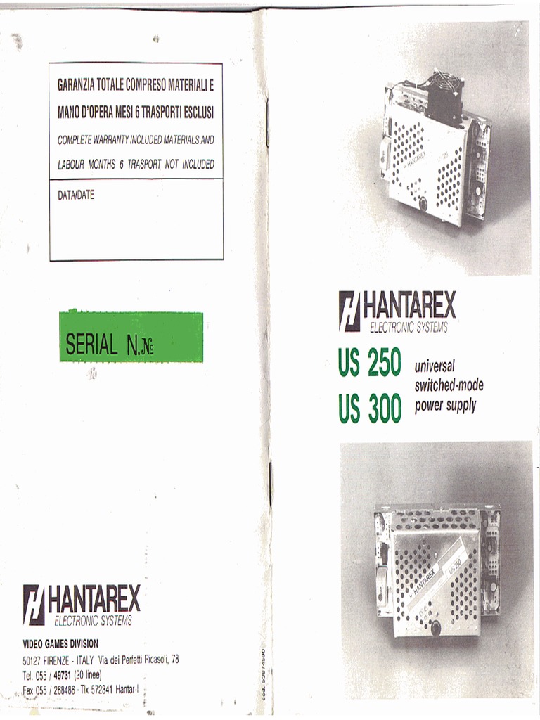 Alimentation HANTAREX US 300 – Switch, Pour Borne JAMMA, Occasion Fonctionnelle