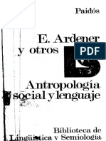 Ardener, Edwin (1971) Antropología Social y Lenguaje