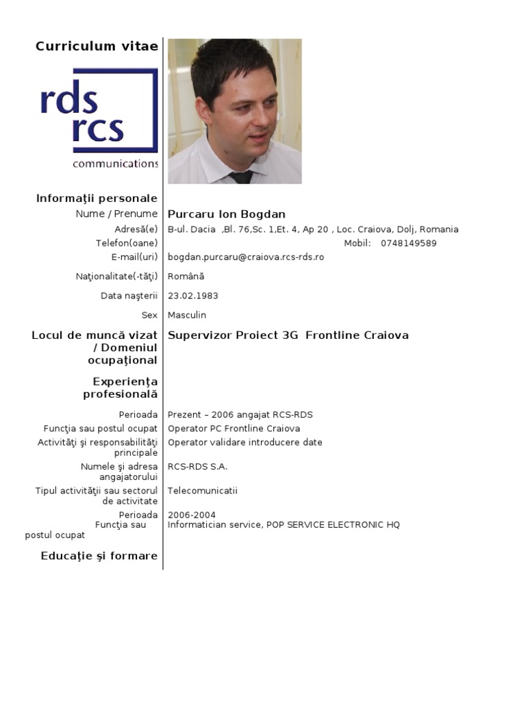 CV Purcaru Ion Bogdan | PDF