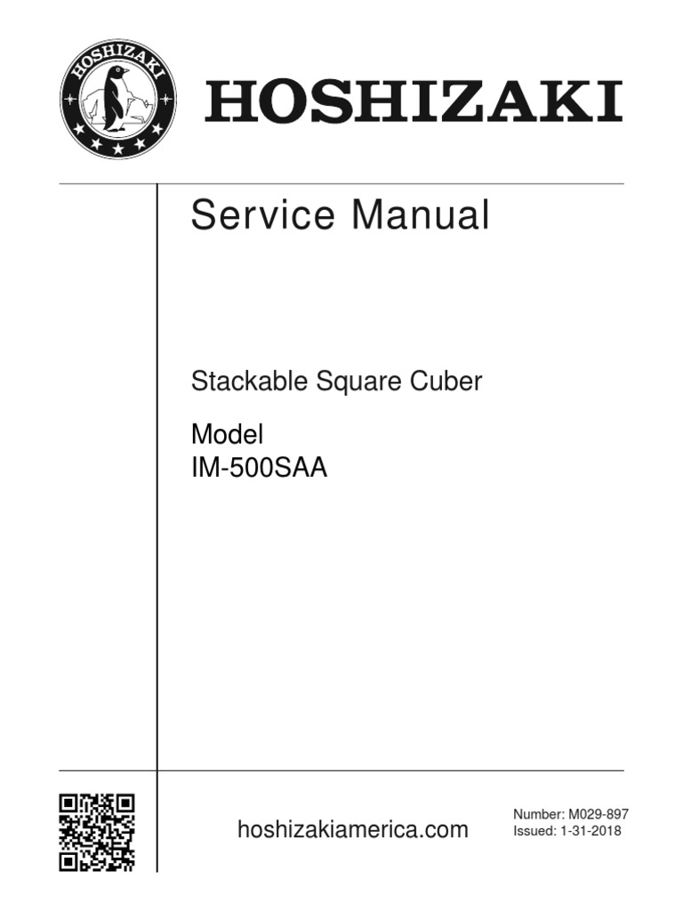 Hoshizaki IM500SAA Icemaker Service Manual PDF Equipment
