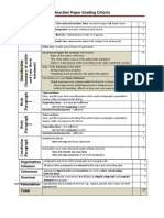 Reaction Paper Grading Criteria Table SOFL 101