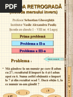 metoda mersului invers