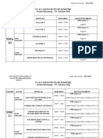 Calendrier EVALUATIONS S3 Rattrapage Automne 2022