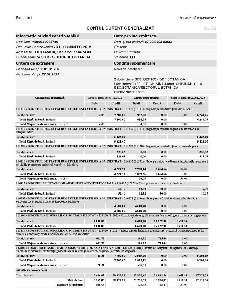 CC 02 - Contul Curent Generalizat | PDF