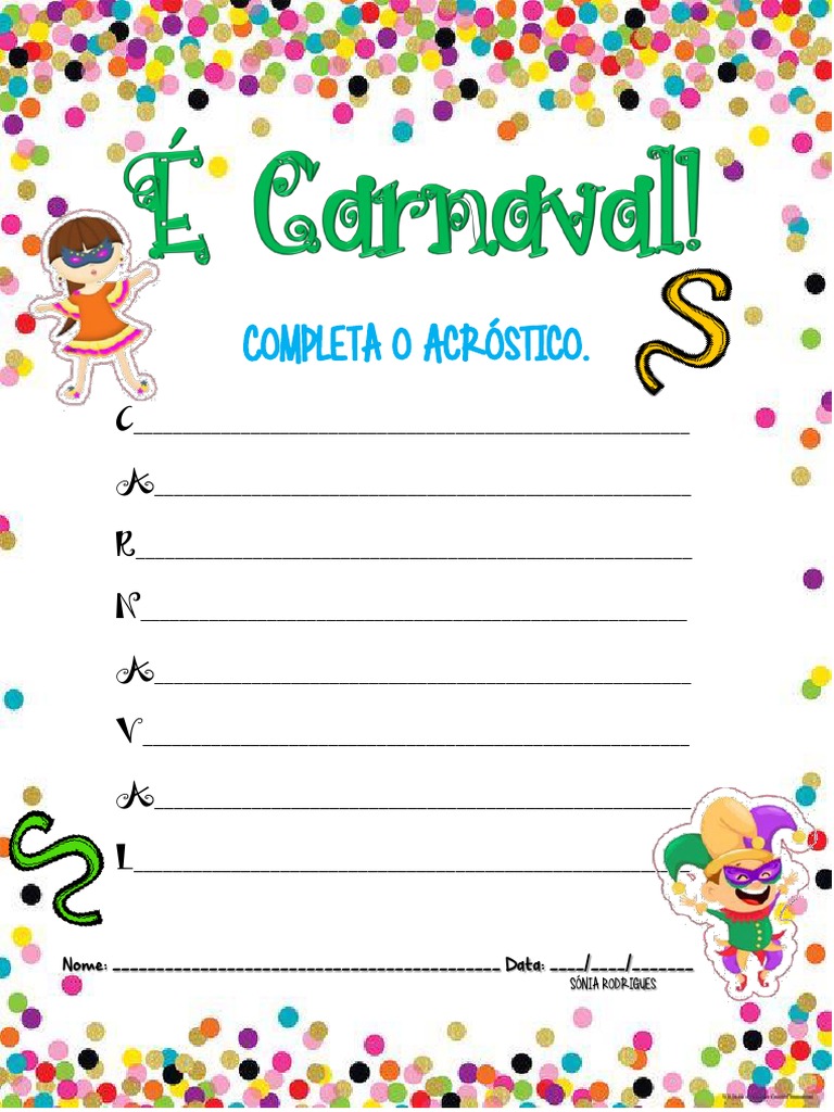 Acróstico de Carnaval 1 | PDF