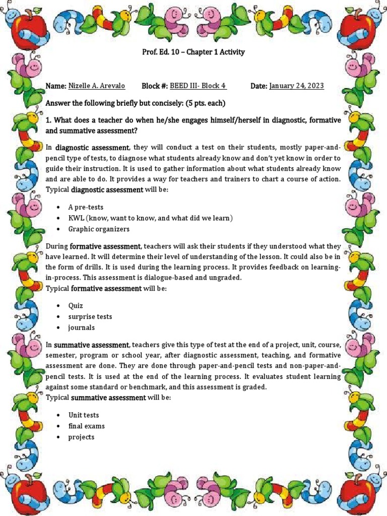 Understanding Assessment Types in Teaching | PDF | Educational ...