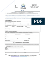 D 3 Demande D'autorisation D'utilisation de Materiel Radiologique Destine Au Radiodiagnostic