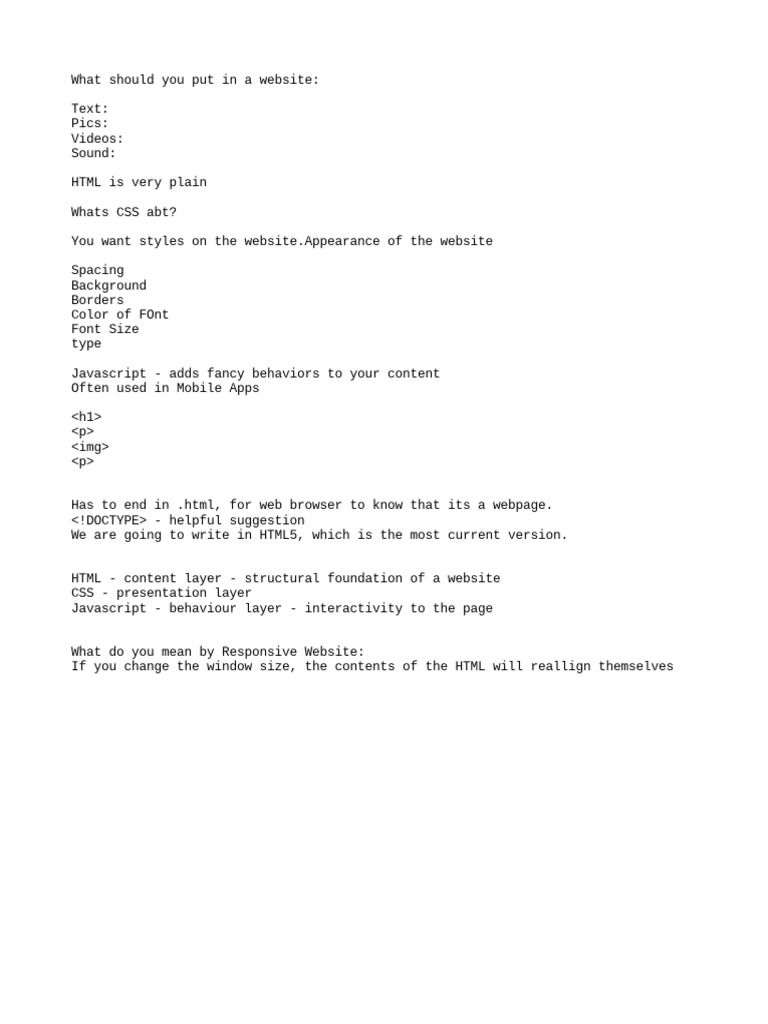 HTML Notes | PDF