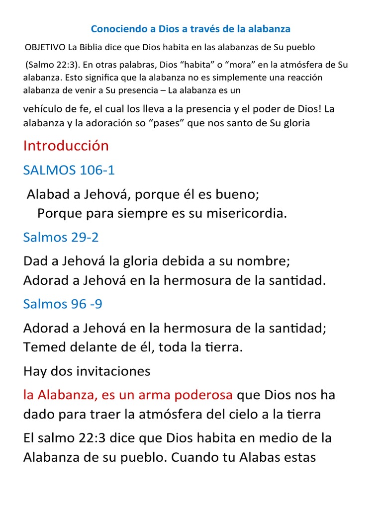 Dios Habita en la Alabanza de Su Pueblo | PDF | Salmos | Dios