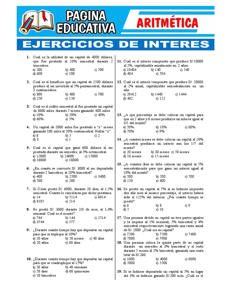 Cálculo de Intereses y Capitales | PDF | Economias | Sector privado