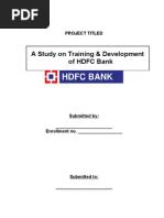 Report Training & Developemt HDFC Bank