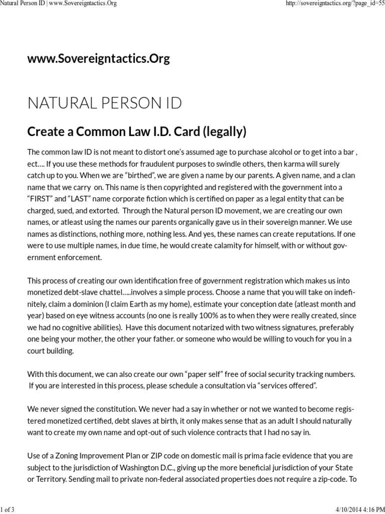 Natural Person ID PDF