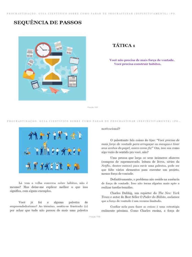 Parte Do Livro Guia Científico Sobre Como Parar De Procrastinar Pdf