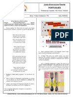 Lista Obrigatória PORTUGUES 1 Série - Ref. Prova 10-03-23