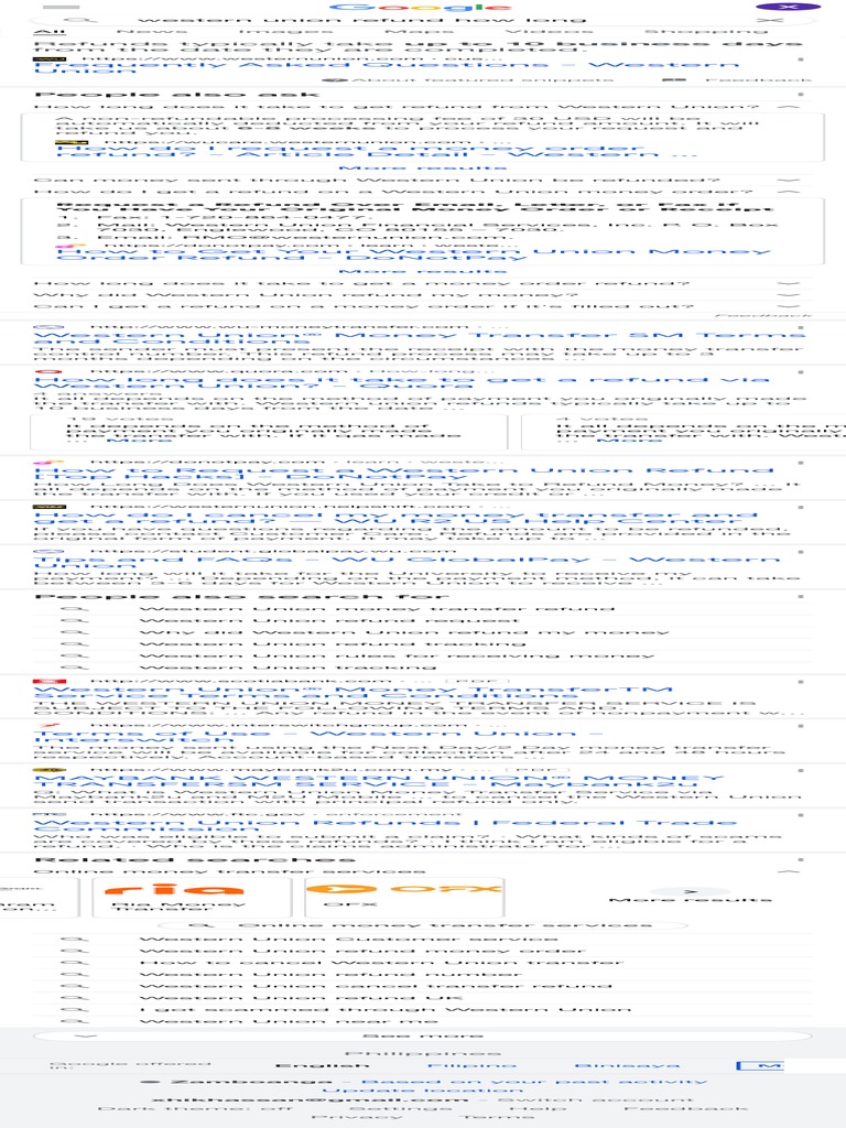 Western Union Refund How Long Google Search PDF Western Union