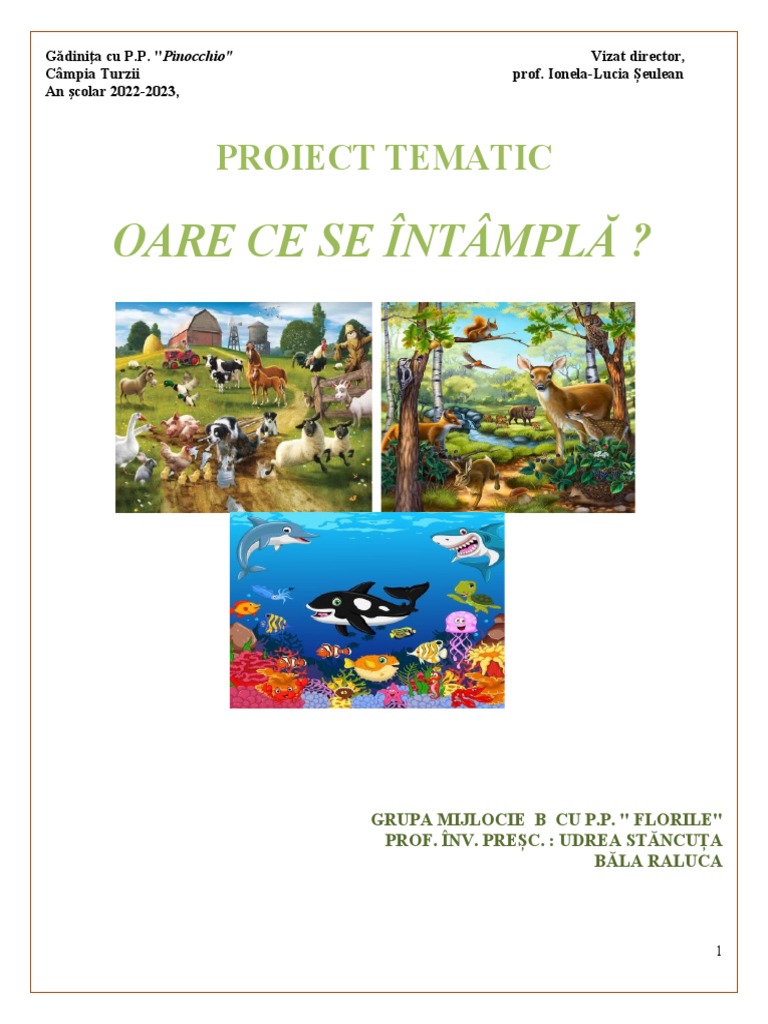 Proiect Tematic OARE CE SE INTÂMPLĂ | PDF