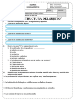 Estructura del sujeto: núcleo, modificadores directo e indirecto