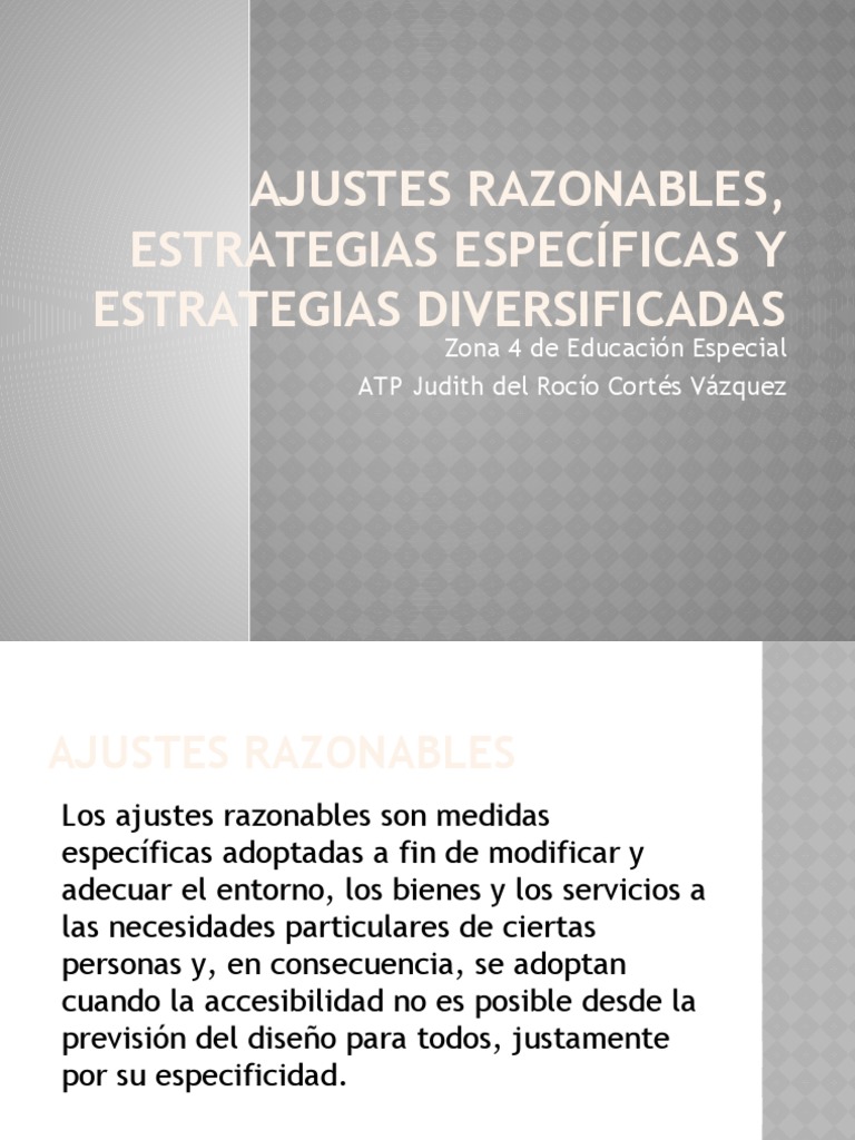 Ajustes Razonables y Estrategias Educativas | PDF | Plan de estudios ...