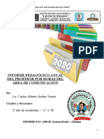 Informe Pedagógico Anual Del Profesor Por Horas - Letras 2020