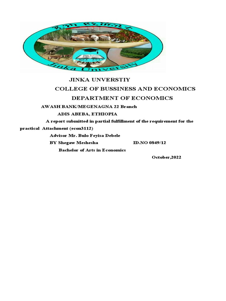Awash Bank Internship Report | PDF | Banks | Business