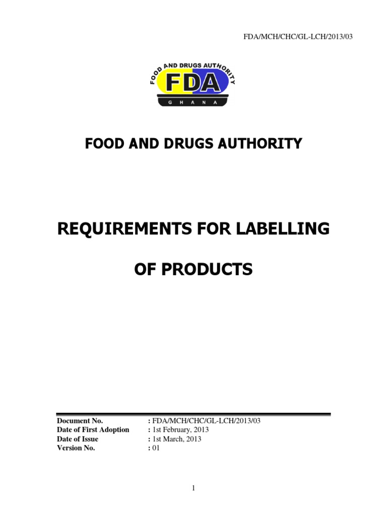 Labelling Requirements PDF Food And Drug Administration Cosmetics