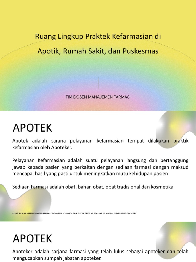 Ruang Lingkup, Konsep Dasar-Manajemen Farmasi | PDF